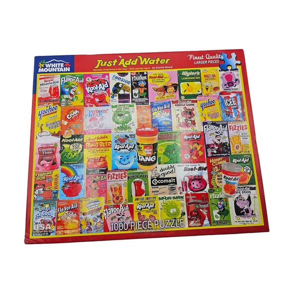 White‎ Mountain Puzzle JUST ADD WATER Koolaid 24"x30" Size 1000 Pc - Picture 1 of 5